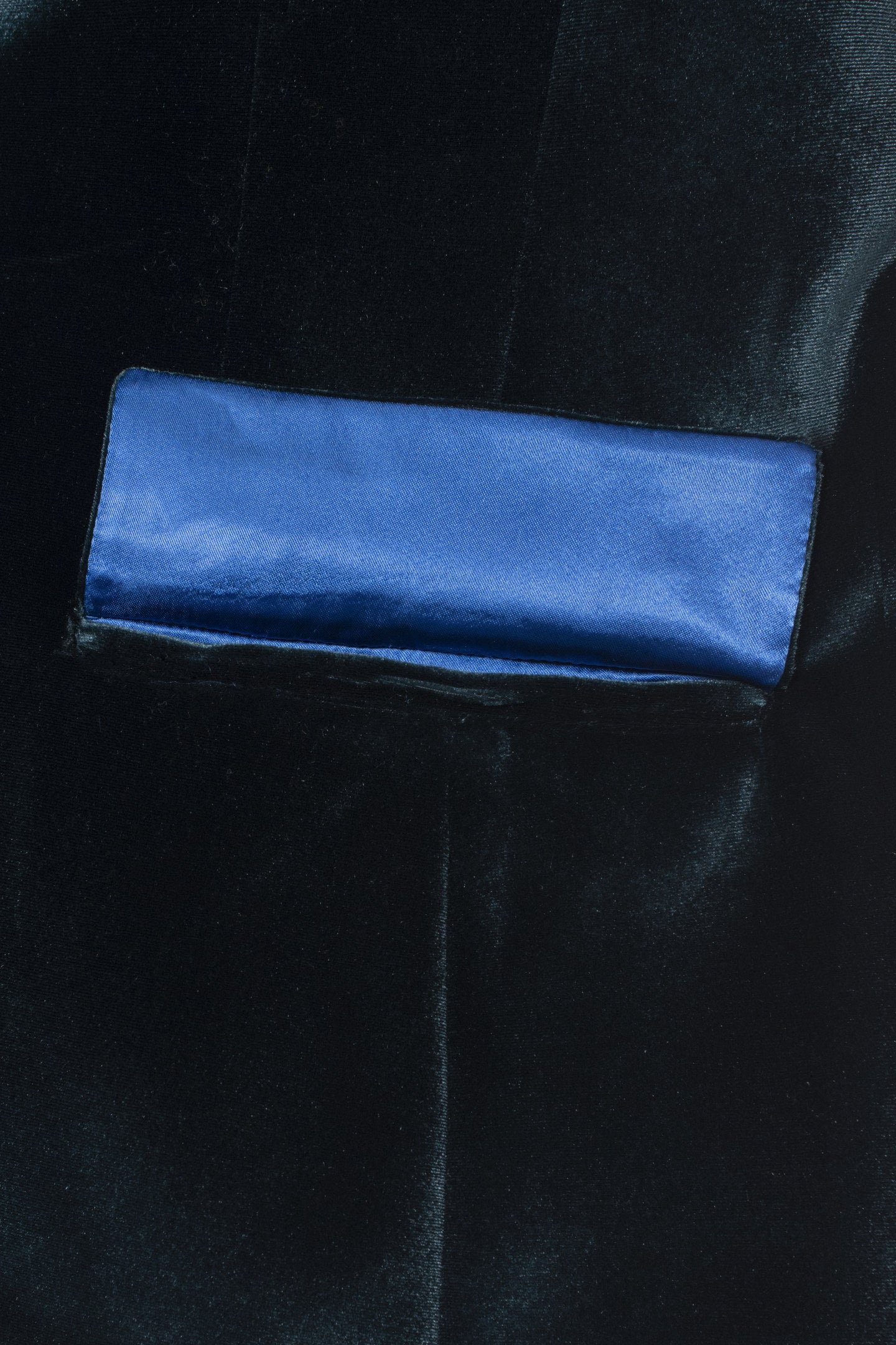 Velvet Jack - Fitted Jacket In Panne Velvet Emerald Plain Lining Blue 