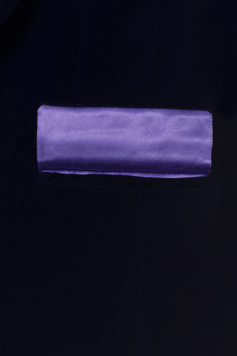 Velvet Jack - Fitted Fitted Jacket In Purple Velvet Lining Plain Purple