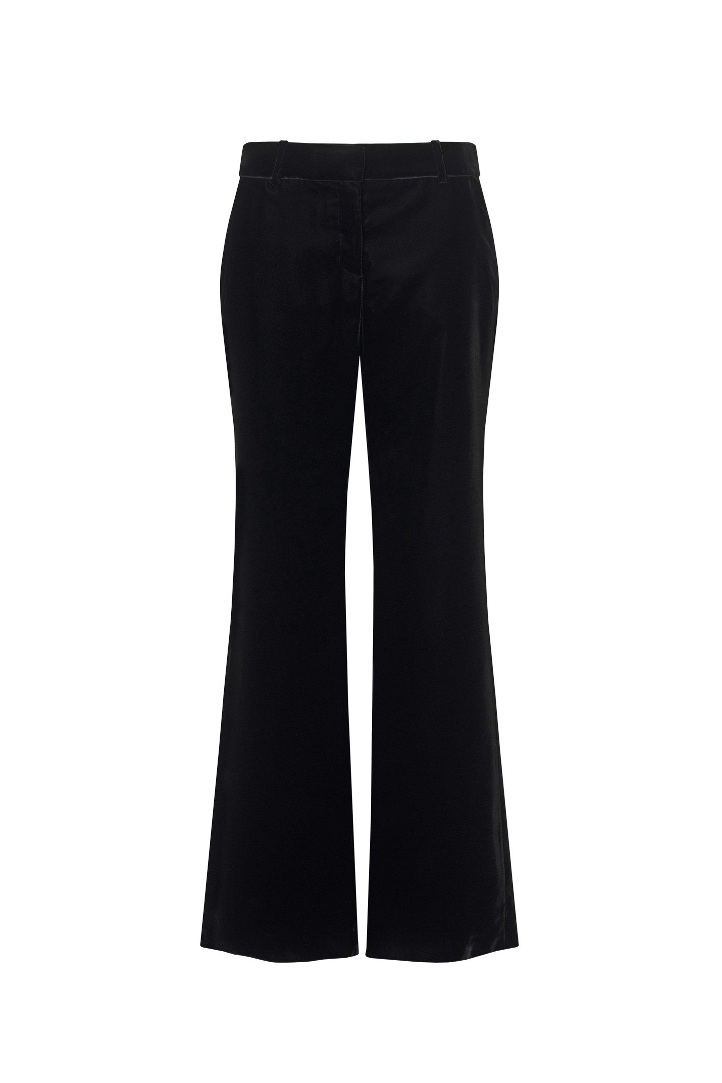 Velvet Jack - Flair Pants In Black Velvet Lining Plain Pink 